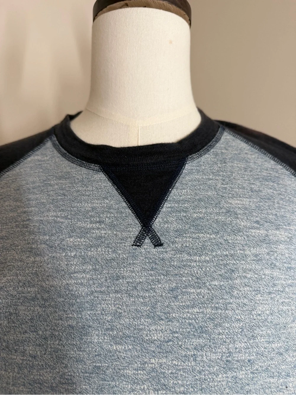 The North Face Men’s Copperwood Grey Blue -SZ L- Long Sleeve Pullover Crew Shirt